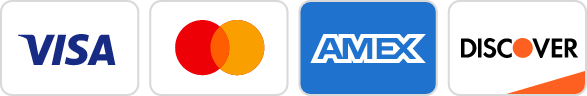 Accepted cards: Visa, Mastercard, American Express, Discover